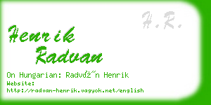 henrik radvan business card